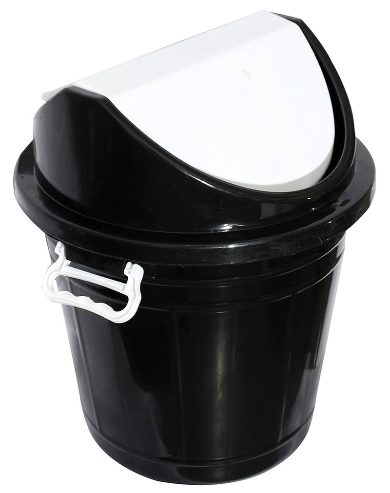 Kuber Industries Kuber Industries Swing Lid Plastic DustbinDustbin for Home Office FactoryCapicity 30 LitersBig Dustbin Black  - Image 1