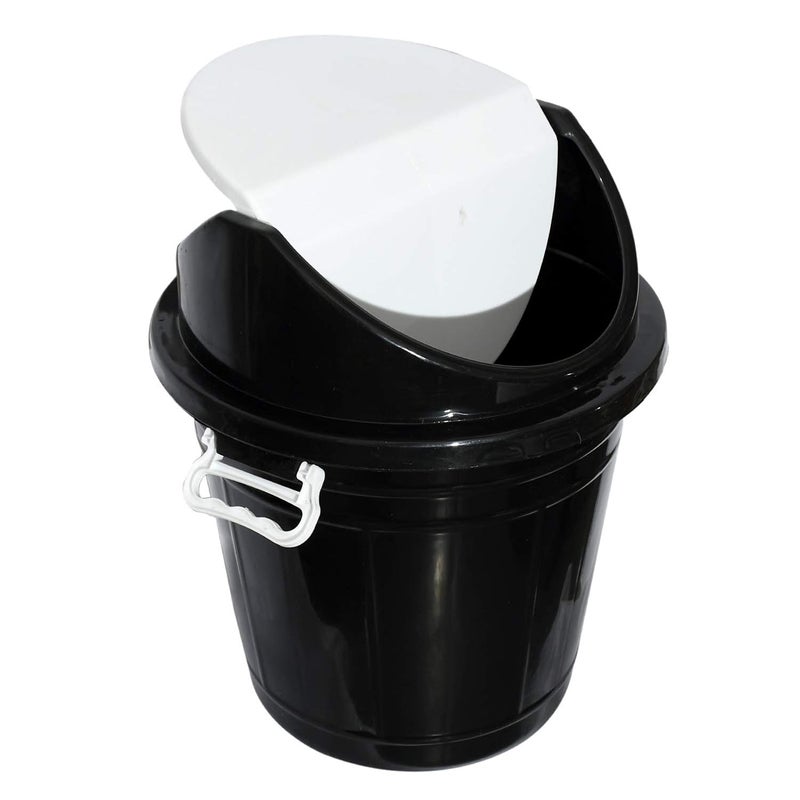 Kuber Industries Kuber Industries Swing Lid Plastic DustbinDustbin for Home Office FactoryCapicity 30 LitersBig Dustbin Black  - Image 5