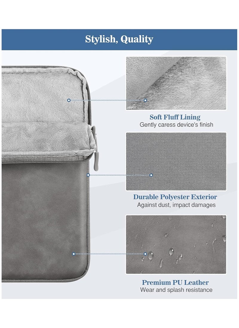 VKL 9-11 Inch Tablet Sleeve Bag Carrying Case for iPad Pro 11 2021-2018, iPad Air 5/4 10.9, iPad 10.2, Galaxy Tab A8 10.5/Tab S8 11", Surface Go 2/1, Protective Bag with Pocket, Gray  - Image 3
