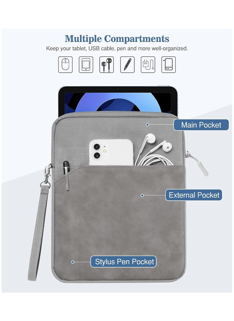 VKL 9-11 Inch Tablet Sleeve Bag Carrying Case for iPad Pro 11 2021-2018, iPad Air 5/4 10.9, iPad 10.2, Galaxy Tab A8 10.5/Tab S8 11", Surface Go 2/1, Protective Bag with Pocket, Gray  - Image 4