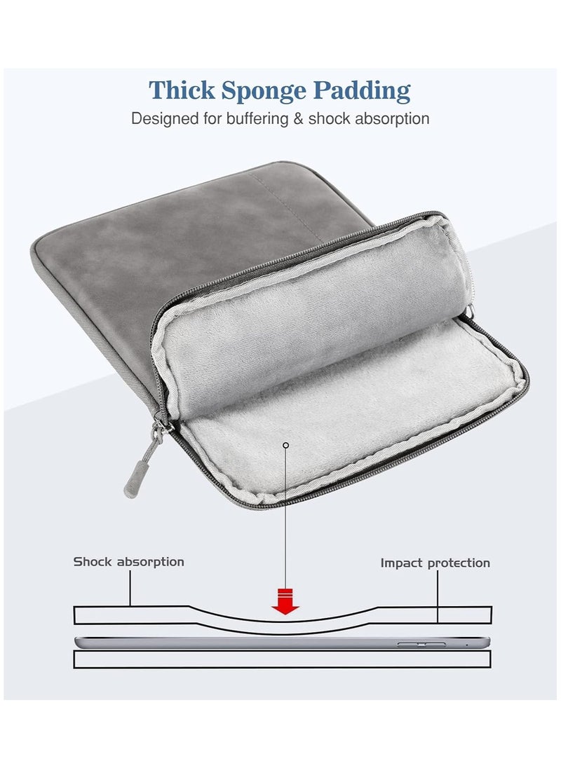VKL 9-11 Inch Tablet Sleeve Bag Carrying Case for iPad Pro 11 2021-2018, iPad Air 5/4 10.9, iPad 10.2, Galaxy Tab A8 10.5/Tab S8 11", Surface Go 2/1, Protective Bag with Pocket, Gray  - Image 5