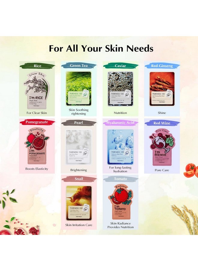 توني مولي قناع الوجه سوبر 10 | عبوة من 10 | قناع وجه ورقي لبشرة متوهجة | قناع للوجه مع خلاصة | يهدئ تهيج الجلد ويحسن المسام ويضفي إشراقة على البشرة | مجموعة أقنعة ورقية - Image 1