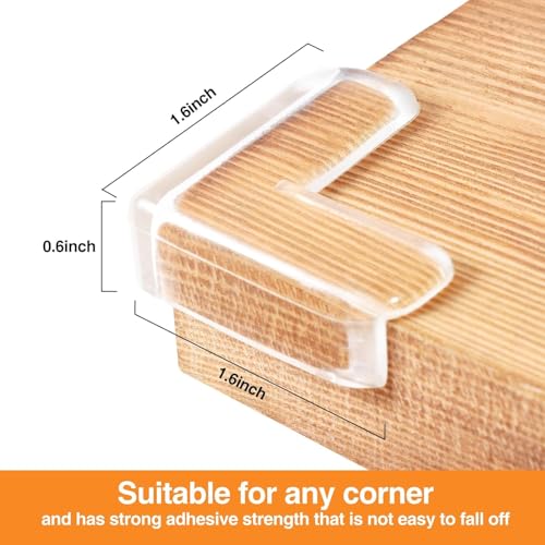 Hinmin Silicone Corner Protectors for Sharp Edges – Baby Proofing Edge & Corner Guards for Furniture, Tables, and Beds – Child Safety Corner Bumpers – Pack of 4 (4) - Image 5