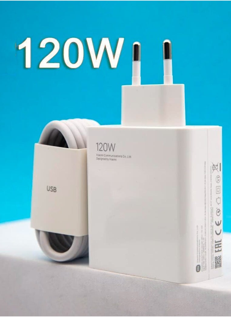 Generic Fast Charger 120W Qc 4.0 Turbo Adapter Charger With USB-C Cable For Mi Xiaomi Devices  - Image 1
