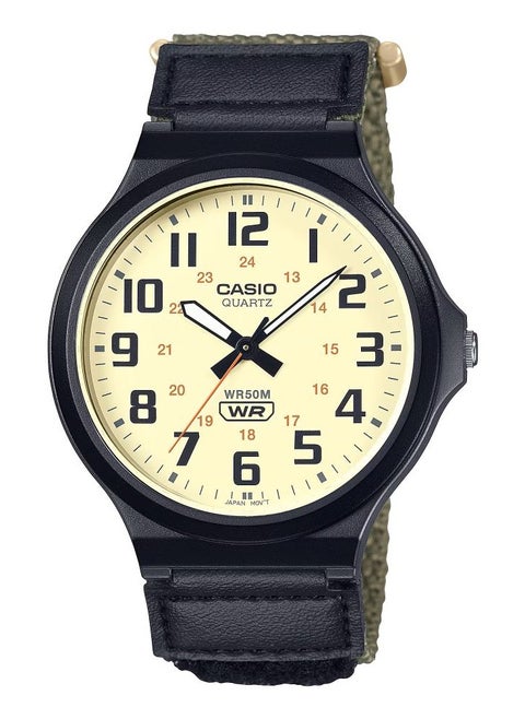 Standard Analog Cloth Strap Yellow Dial Quartz MW-240B-3BV Men's Watch