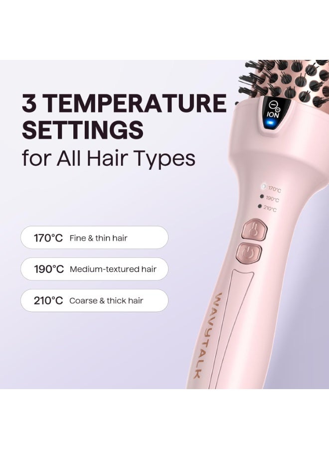 Wavytalk Thermal Brush, 1.5 Inch Negative Ion Thermal Round Brush Creates Salon-quality Blowouts, lonic Frizz Reduction Makes Hair Shinier & Smoother (Millennial Pink) - Image 4