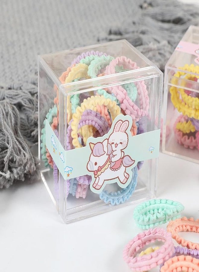 Plenteous Colorful Elastic Rubber Bands Seamless Cotton Hair Bands for Women Girls and Kids Baby - Versatile Hair Ties Ponytail Holders Headband Hair Accessories - 45 pc, Multi Color. - Image 3