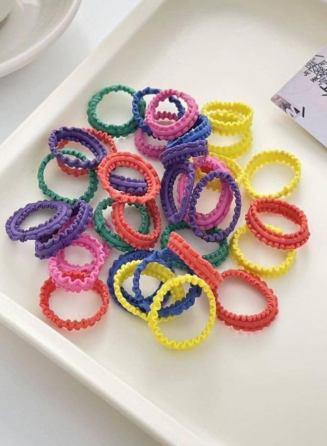Plenteous Colorful Elastic Rubber Bands Seamless Cotton Hair Bands for Women Girls and Kids Baby - Versatile Hair Ties Ponytail Holders Headband Hair Accessories - 45 pc, Multi Color. - Image 1