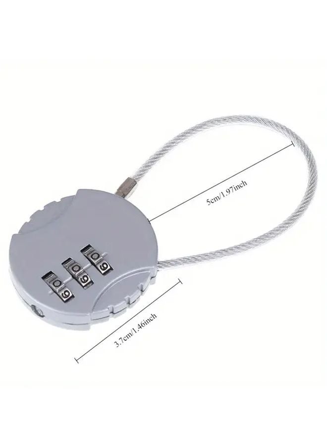 Random Color 3 Digit Metal Combination Padlock Mini Anti Theft Travel Luggage Lock - Image 4