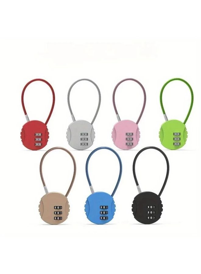 Random Color 3 Digit Metal Combination Padlock Mini Anti Theft Travel Luggage Lock - Image 3