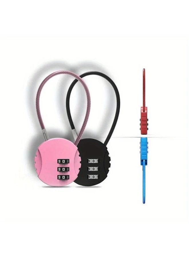 Random Color 3 Digit Metal Combination Padlock Mini Anti Theft Travel Luggage Lock - Image 5