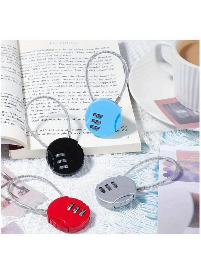 Random Color 3 Digit Metal Combination Padlock Mini Anti Theft Travel Luggage Lock - Image 2