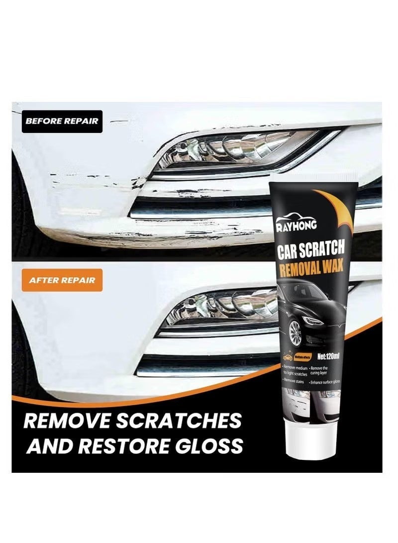 RAYHONG Car Scratch Repair Wax Car Scratch Remover Paint Restorer Deep Scratch Repair Kit With Sponge And Wipe 120ml - Image 5