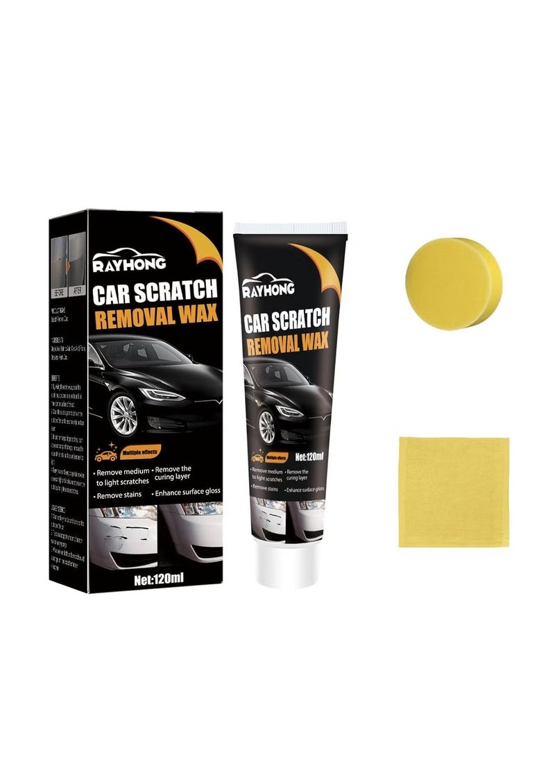 RAYHONG Car Scratch Repair Wax Car Scratch Remover Paint Restorer Deep Scratch Repair Kit With Sponge And Wipe 120ml - Image 1