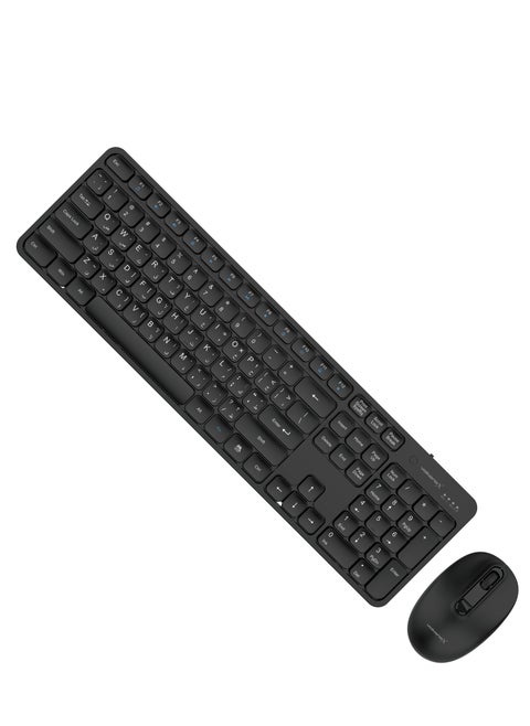 Volkano X Garnet Series 2.4Ghz Wireless and Bluetooth Dual Mode Rechargeable Mouse and Keyboard 2-Piece Set, Black