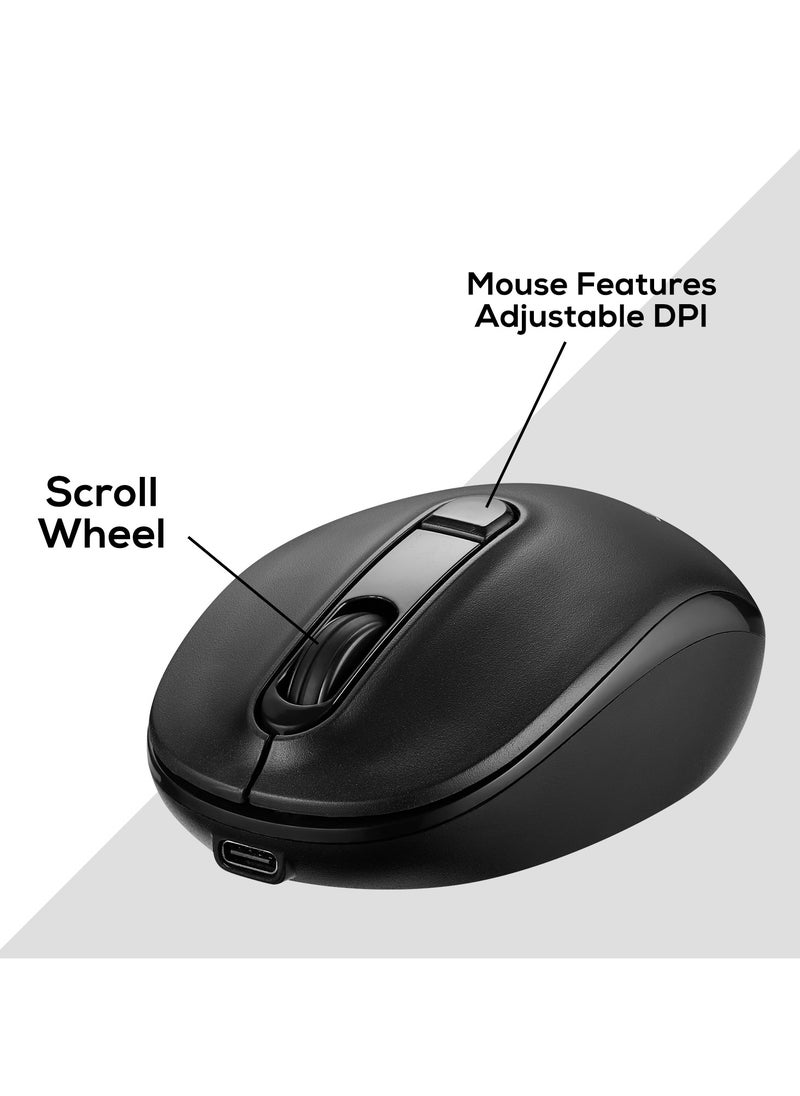 Volkano - Volkano X Garnet Series 2.4Ghz Wireless and Bluetooth Dual Mode Rechargeable Mouse and Keyboard 2-Piece Set, Black - Image 1