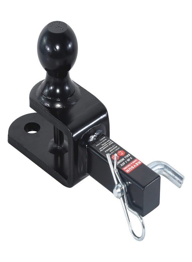 REYSUN 864031 3 in 1 ATV/UTV Trailer Hitch Towing Ball Mount with 2 inch Trailer Ball, Fits 1-1/4 inch Hitch Receiver - Image 2