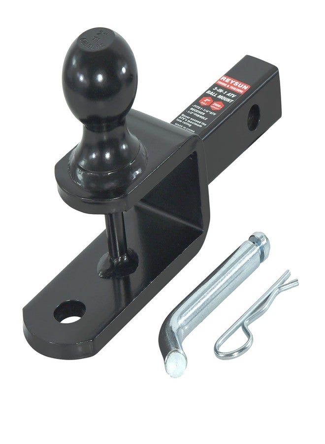 REYSUN 864031 3 in 1 ATV/UTV Trailer Hitch Towing Ball Mount with 2 inch Trailer Ball, Fits 1-1/4 inch Hitch Receiver - Image 4