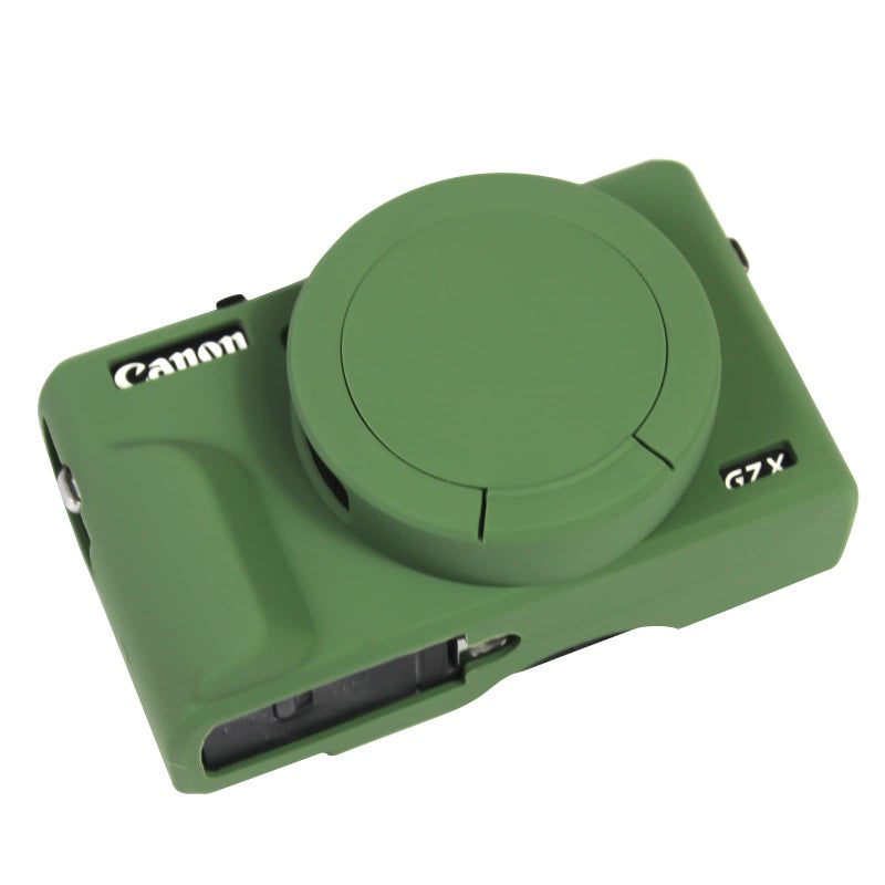 Easy Hood Case for Canon Powershot G7 X Mark III Digital Camera, Soft Silicone Protective Cover with Removable Lens Cover for Canon Powershot G7X Mark III DSLR Camera (Green) - Image 1