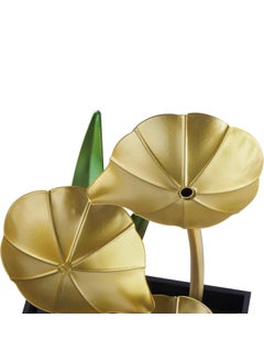 DEVKUVAR DEVKUVAR Metal Tabletop Water FountainHome Decor Ornaments with Waterfall Desktop Leaf FountainsDeep BasinNatural River Rocks Indoor Zen Relaxation for OfficeLiving RoomBedroom Decor for Gift  - Image 5
