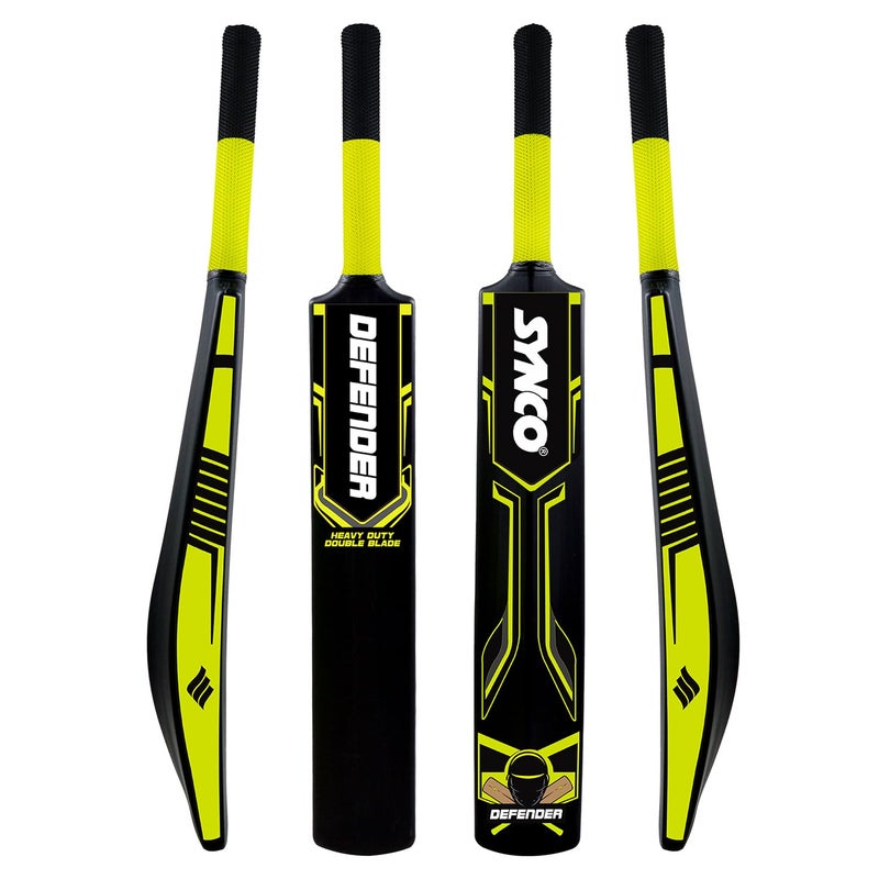 synco Defender Plastic Cricket Bat - Full Size Bat (34 X 4.5 Inch) for All Age Group (Black) - Image 1