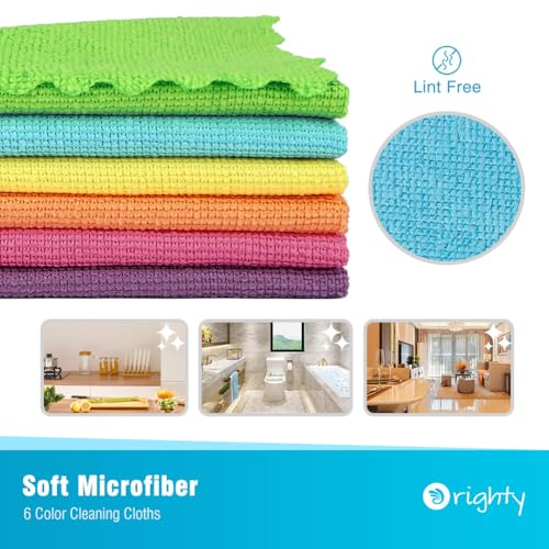 Orighty Microfiber Cleaning Cloth 24 Pack, Highly Absorbent Cleaning Supplies, Lint Free Cloths for Multiple-use, Powerful Clean Rags for House, Kitchen, Car Care (Multi-Color) 11.5 x11.5 inch - Image 2