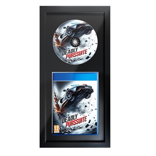 Allenkwok Video Game Display Frame Compatible with Standard PS5/PS4/PS3 Game Case and Disc, Solid Wood Shadow Box with EVA Foam Lining and Black Flocked Fabric, Wall or Tabletop Gaming Room Decor - Image 1