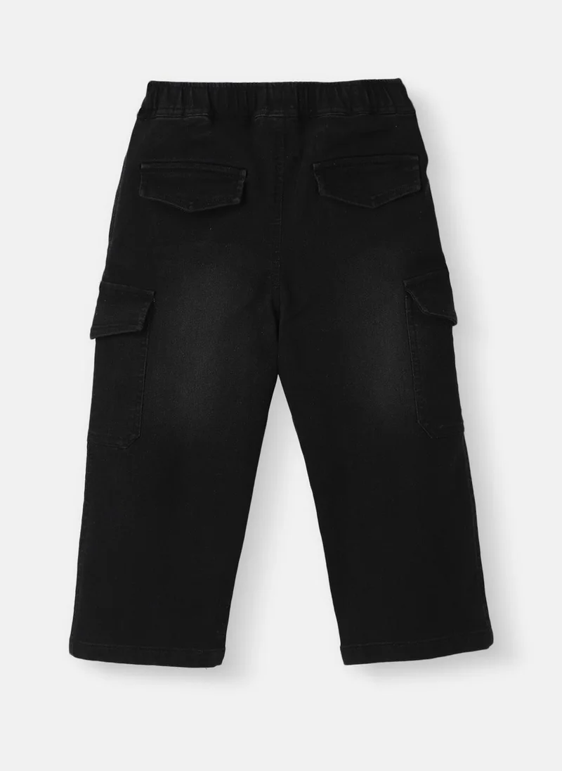 Nautinati Nautinati Boys' Cotton Denim Faded Cargo Jeans