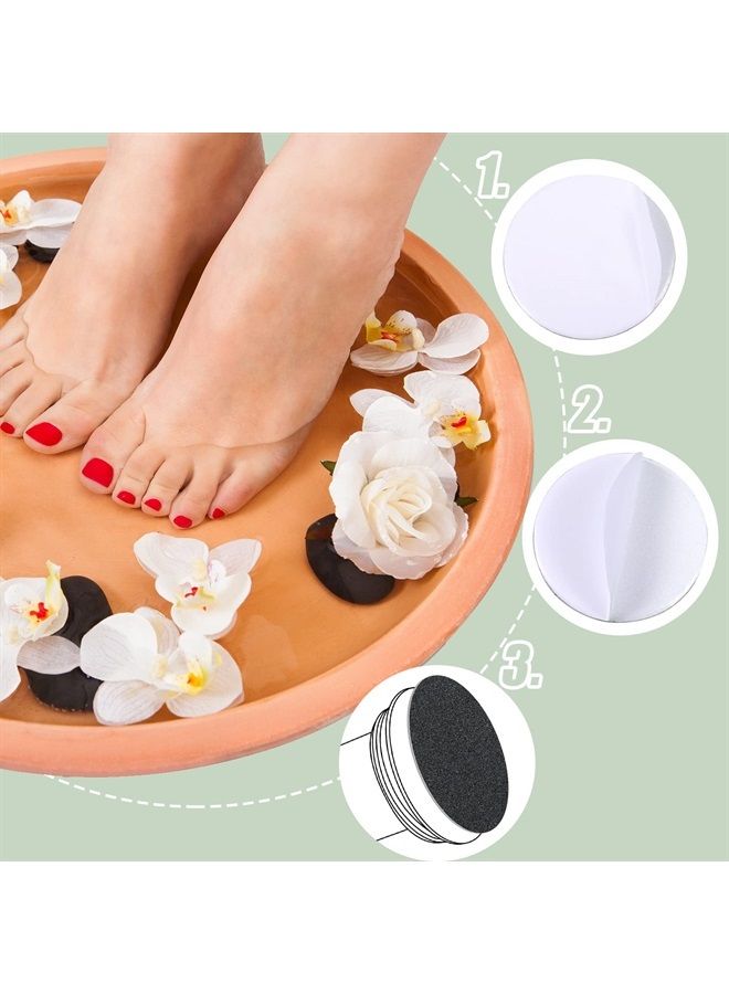 Maitys 120 Pcs Replaceable Sandpaper Discs Tip 2 Toe Refill Disks Replacement Sandpaper Pad Discs Foot File Disc Callus Disks for Electric Foot File Dead Hard Skin Callus Remover (80 Grit 100 Grit 180 Grit) - Image 3
