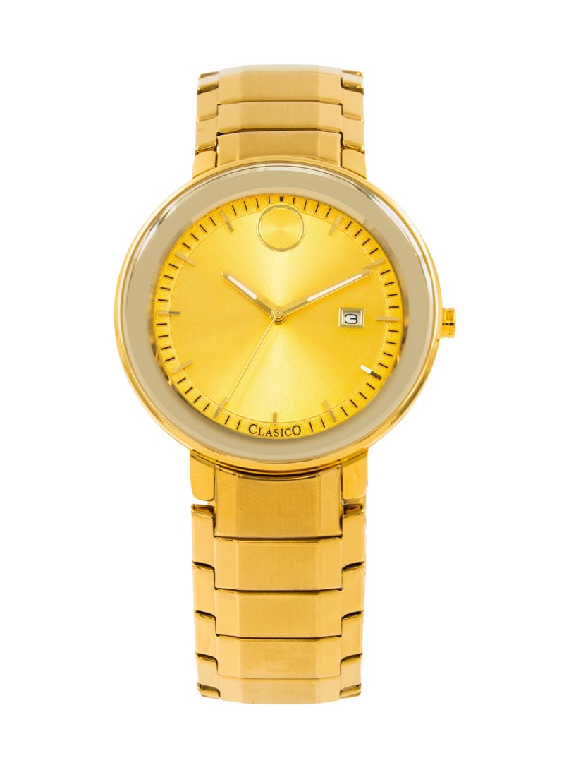 Clasico Molino Men’s Analog Watch All Gold Edition – Elite Y121 Caliber Movement | Japanese-Made | Premium Stainless Steel Back | Sleek Gold Dial - Image 1