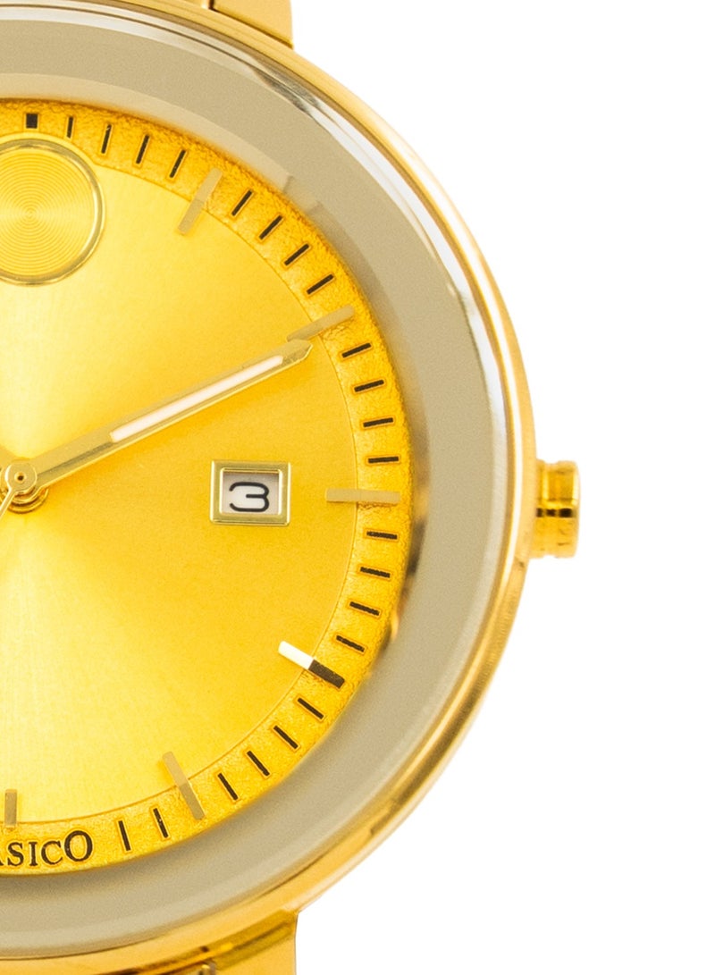 Clasico Molino Men’s Analog Watch All Gold Edition – Elite Y121 Caliber Movement | Japanese-Made | Premium Stainless Steel Back | Sleek Gold Dial - Image 2