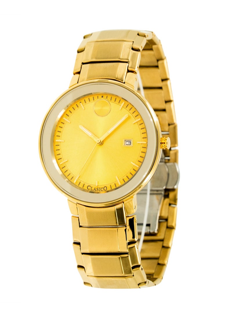 Clasico Molino Men’s Analog Watch All Gold Edition – Elite Y121 Caliber Movement | Japanese-Made | Premium Stainless Steel Back | Sleek Gold Dial - Image 3