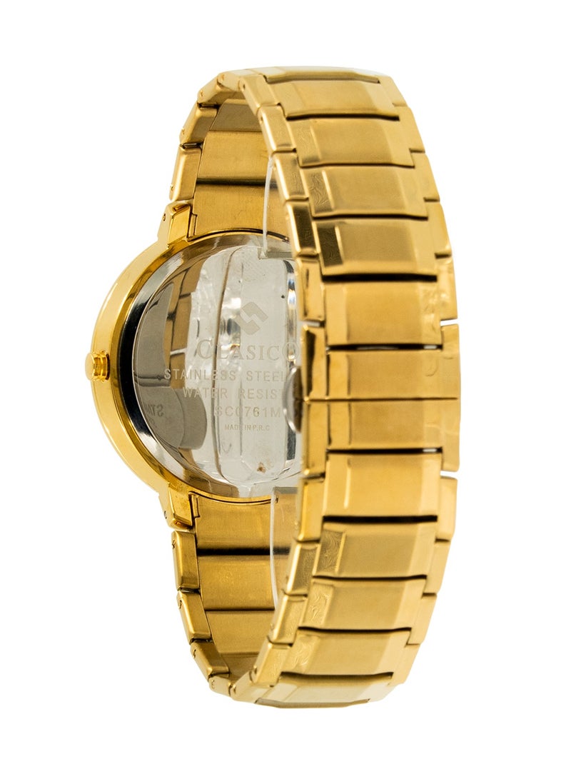 Clasico Molino Men’s Analog Watch All Gold Edition – Elite Y121 Caliber Movement | Japanese-Made | Premium Stainless Steel Back | Sleek Gold Dial - Image 4