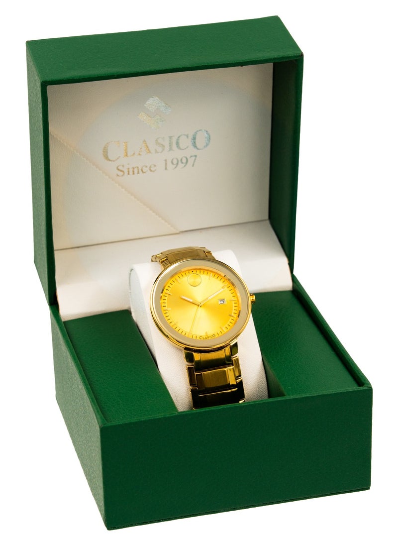 Clasico Molino Men’s Analog Watch All Gold Edition – Elite Y121 Caliber Movement | Japanese-Made | Premium Stainless Steel Back | Sleek Gold Dial - Image 5