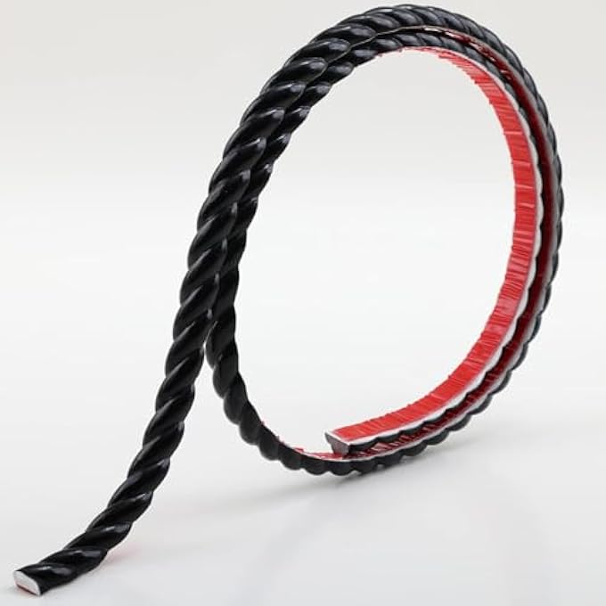 BLACK MOLDING TRIM, PEEL AND STICK SELF-ADHESIVE DESIGN, HOME DECOR ON THE CABINET MIRROR FRAME WALL EDGE, 0.59" W X 196" L - Image 2