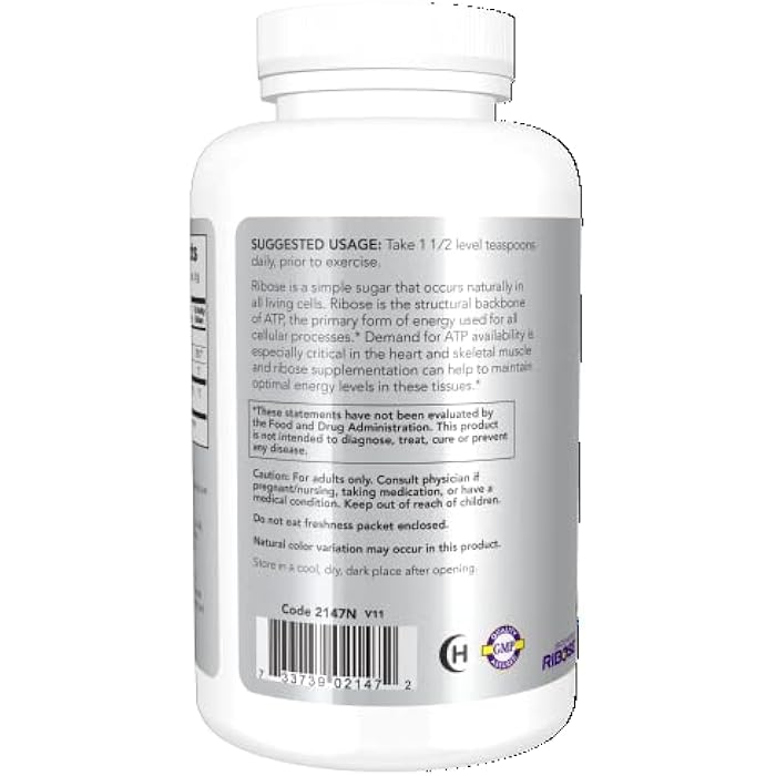 now Sports Nutrition, D-Ribose Powder 5,000 mg, Certified Non-GMO, Energy Production*, 8-Ounce - Image 3