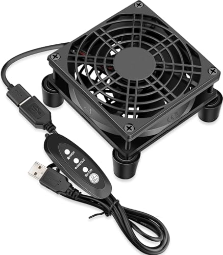 GDSTIME Quiet 90mm Router Fan Cooler with 3 Speed Control, Small DC 5V USB Computer Brushless Cooling Fan 92mm x 25mm for Modem Receiver DVR PlayStation Xbox - Image 1