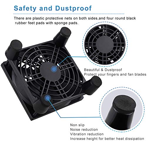 GDSTIME Quiet 90mm Router Fan Cooler with 3 Speed Control, Small DC 5V USB Computer Brushless Cooling Fan 92mm x 25mm for Modem Receiver DVR PlayStation Xbox - Image 5