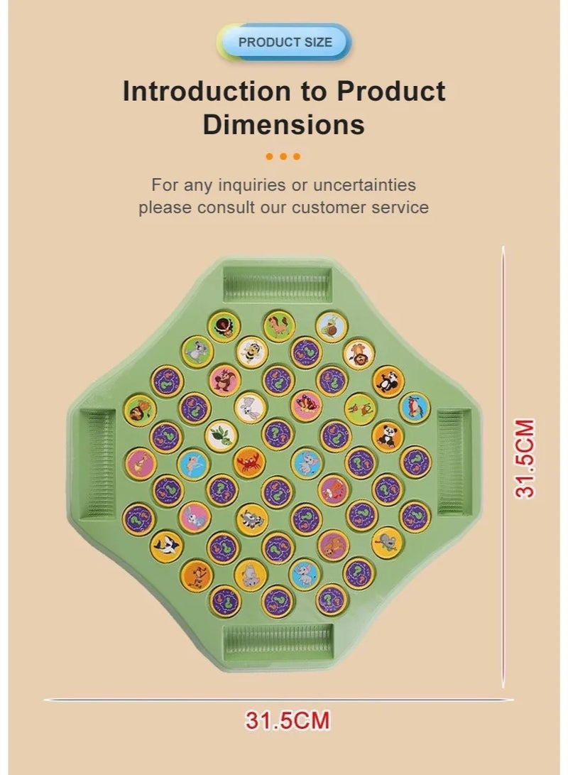 F.A.M.S Fun Animal Flip Chess Memory Matching Board Game for Kids | Educational Parent-Child Interactive Toy | Colorful Animal Pattern Learning Game | Multiplayer Flip & Match Puzzle | Safe Durable Plastic Board - Image 2