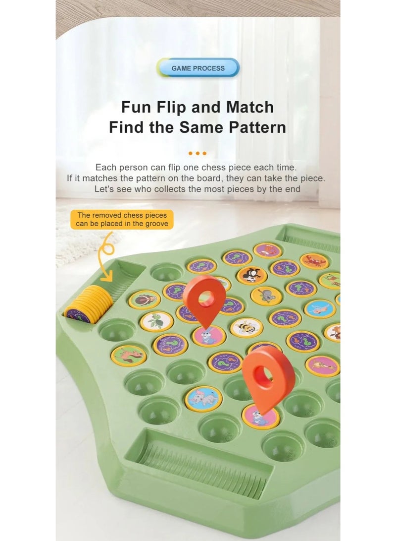 F.A.M.S Fun Animal Flip Chess Memory Matching Board Game for Kids | Educational Parent-Child Interactive Toy | Colorful Animal Pattern Learning Game | Multiplayer Flip & Match Puzzle | Safe Durable Plastic Board - Image 3