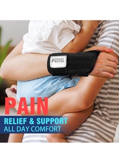 FEATOL 2 Pack Carpal Tunnel Wrist Brace For Work With Wrist Splint, Adjustable Wrist Guard Daytime Support For Women Men, Pain Relief For Pregnancy, Typing, Arthritis, Tendonitis, Right Hand Left Hand  - Image 5
