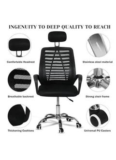 GoldenLike Office Chair Ergonomic Desk Chair Mesh Computer Chair with Lumbar Support Adjustable Desk Chair for Home Office Work Study (Black-B)  - Image 5