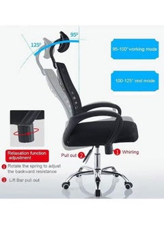 GoldenLike Office Chair Ergonomic Desk Chair Mesh Computer Chair with Lumbar Support Adjustable Desk Chair for Home Office Work Study (Black-B)  - Image 4