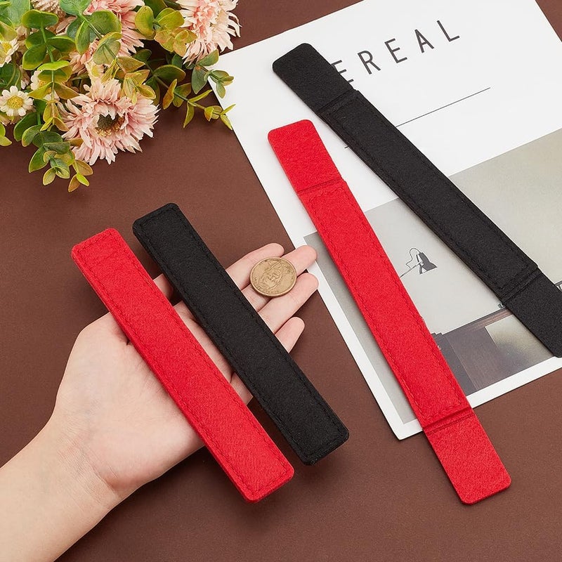 klarako 4pcs Base Shaper for WOC Handbag, 2 Colors Felt Bag Base Shaper with Wings 10.2/7.1 Inch Rectangle Clutch Bag Bottom Pads Wallet Liner Board Shaper, Black and Red - Image 3