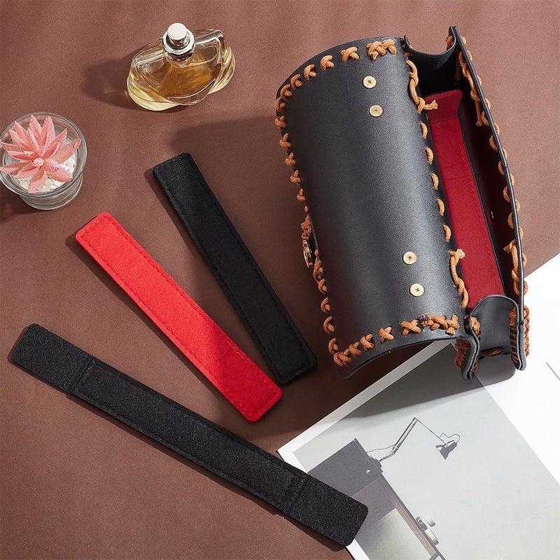 klarako 4pcs Base Shaper for WOC Handbag, 2 Colors Felt Bag Base Shaper with Wings 10.2/7.1 Inch Rectangle Clutch Bag Bottom Pads Wallet Liner Board Shaper, Black and Red - Image 5