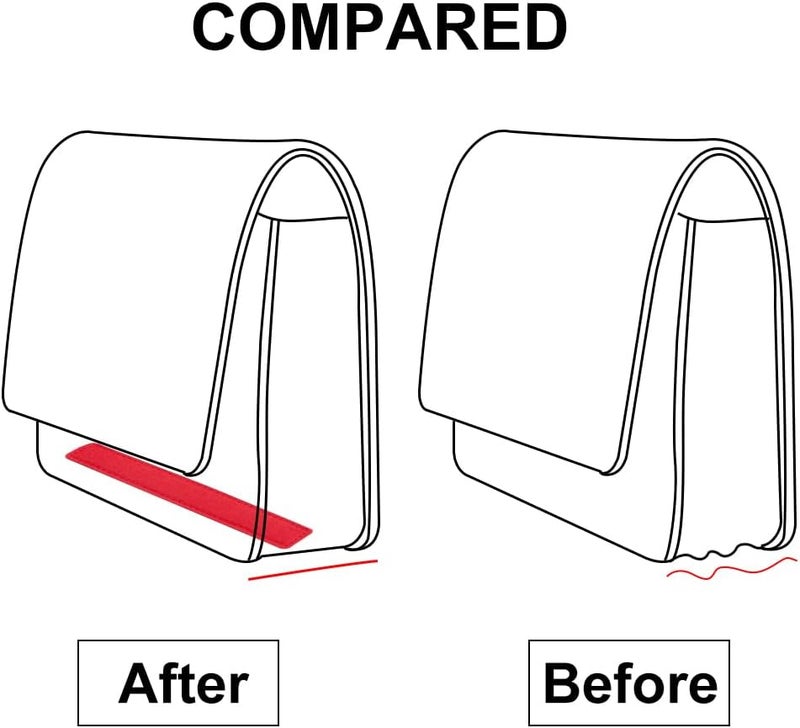 klarako 4pcs Base Shaper for WOC Handbag, 2 Colors Felt Bag Base Shaper with Wings 10.2/7.1 Inch Rectangle Clutch Bag Bottom Pads Wallet Liner Board Shaper, Black and Red - Image 4