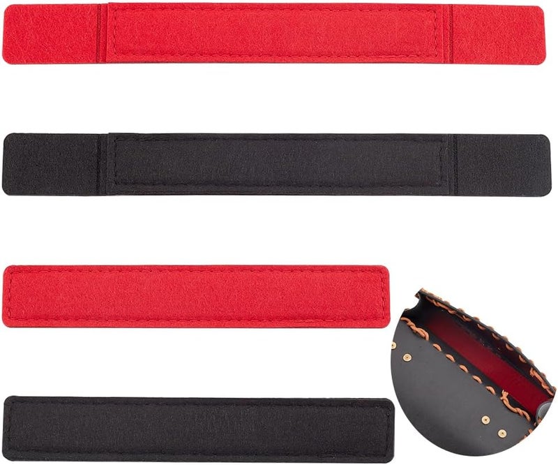 klarako 4pcs Base Shaper for WOC Handbag, 2 Colors Felt Bag Base Shaper with Wings 10.2/7.1 Inch Rectangle Clutch Bag Bottom Pads Wallet Liner Board Shaper, Black and Red - Image 1