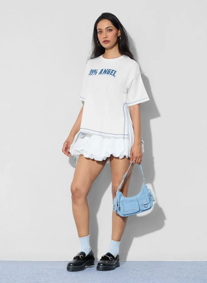 The Souled Store  The Souled Store Women's White Graphic Print Oversized T-Shirt  | Best Price UAE