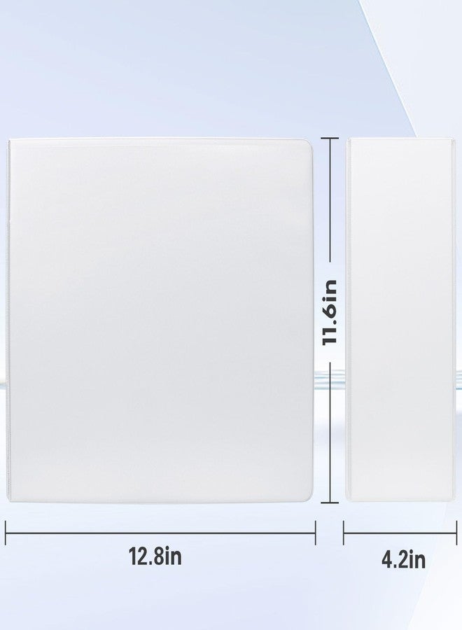 Comix Durable 3 Ring Binder, 4 inch D Ring Binders, Hold 835 Sheets of US Letter Size Paper, 2 Pack (White) - Image 3