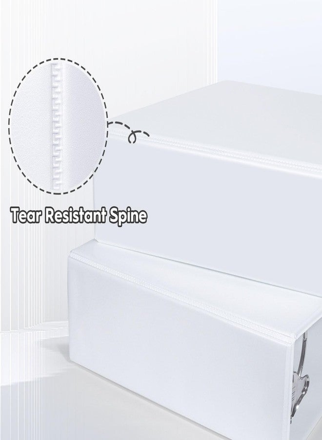 Comix Durable 3 Ring Binder, 4 inch D Ring Binders, Hold 835 Sheets of US Letter Size Paper, 2 Pack (White) - Image 5